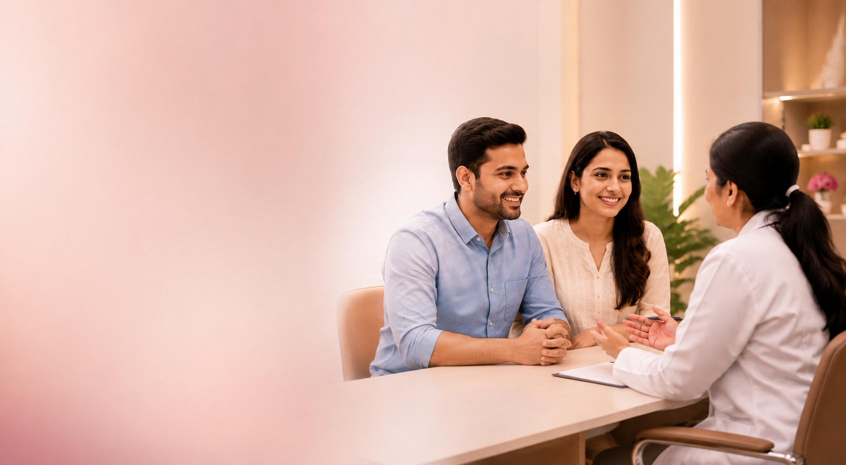 Doctor consulting a couple at Life Line Hospital